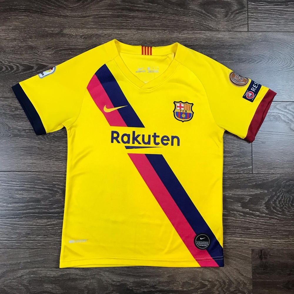 Nike Aeroswift Kids MLS Football Club Barcelona Yellow Soccer Jersey Size 14